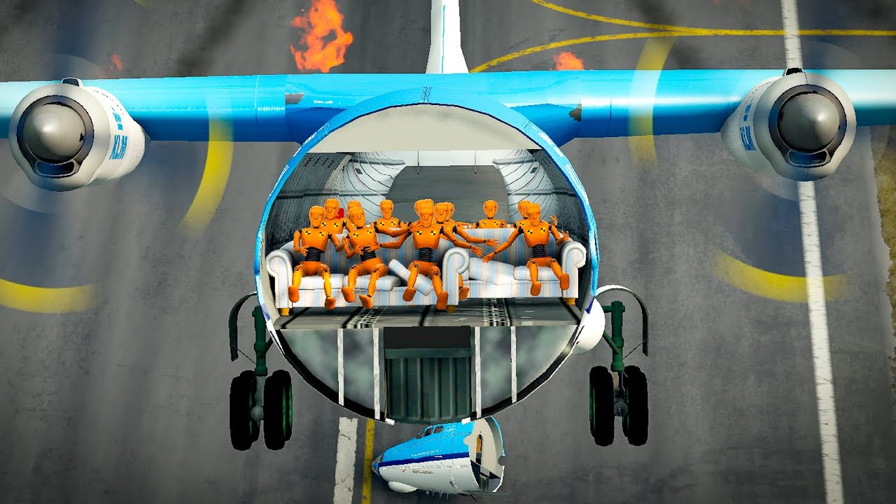 Plane Crashes With Dummies 10💥 - BeamNg Drive