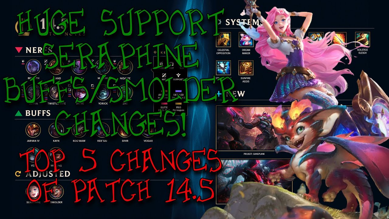 HUGE Support Seraphine Buffs! Top 5 Changes of Patch 14.5