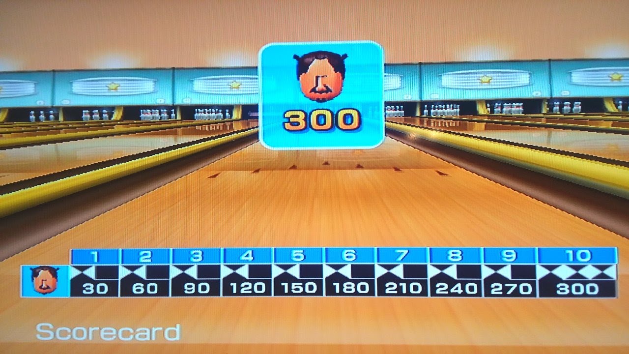 Wii Sports Perfect 300 Game! Best strikes in Wii bowling