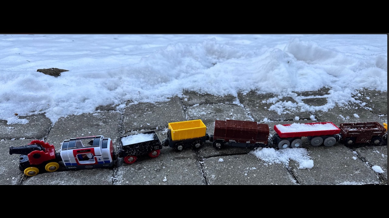 Brio Train Snow Adventure! ❄️ Filling Wooden Trains with Real Snow!”