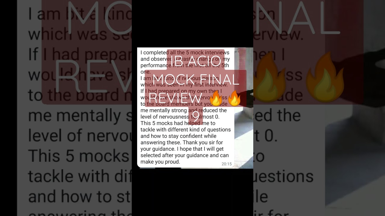 IB ACIO INTERVIEW BATCH FINAL REVIEW 🔥🔥🔥 9