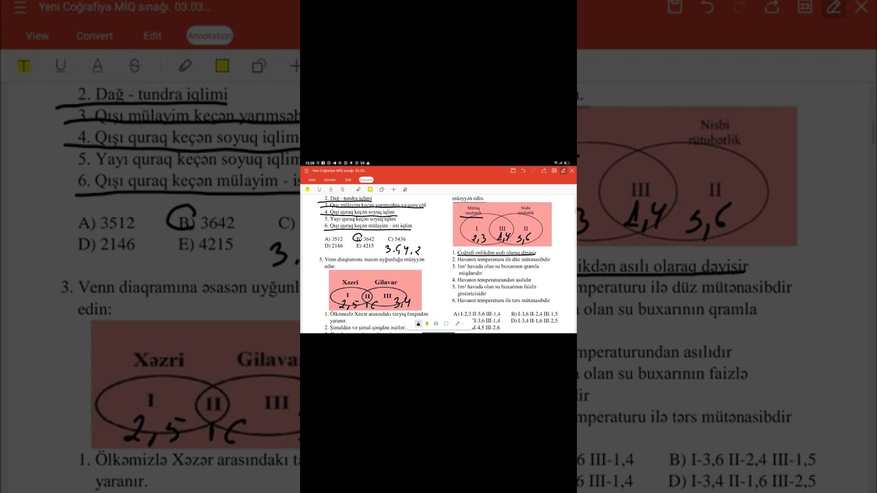 🔷 Coğrafiya MİQ sınağı 03/03/2026. 1-10 sualların izahı.