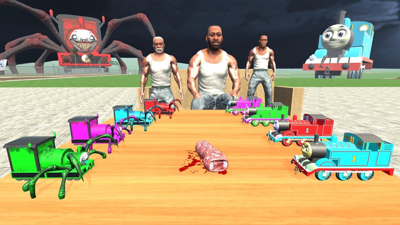 Tiny Colorful Thomas Train vs Tiny Choo Choo Charles & Franklin In Indian Bike Driving 3d