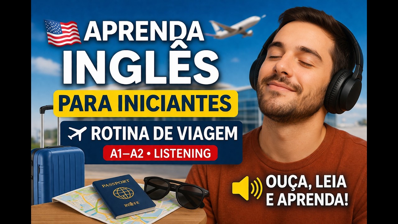 Aprenda Ingl&ecirc;s para Iniciantes 🇺🇸 | Rotina de Viagem (Listening A1&ndash;A2) 🚀