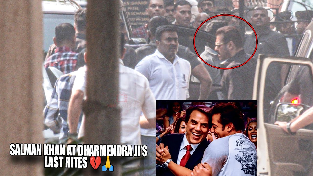 Salman Khan and Bollywood Stars arrive at Dharmendra Ji&rsquo;s Last Rites | Emotional Final Goodbye