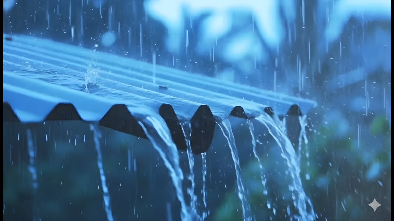 Relaxing Rain Sounds on a Tin Roof with Deep Thunder 🌧️ | Sleep, Study & Relax