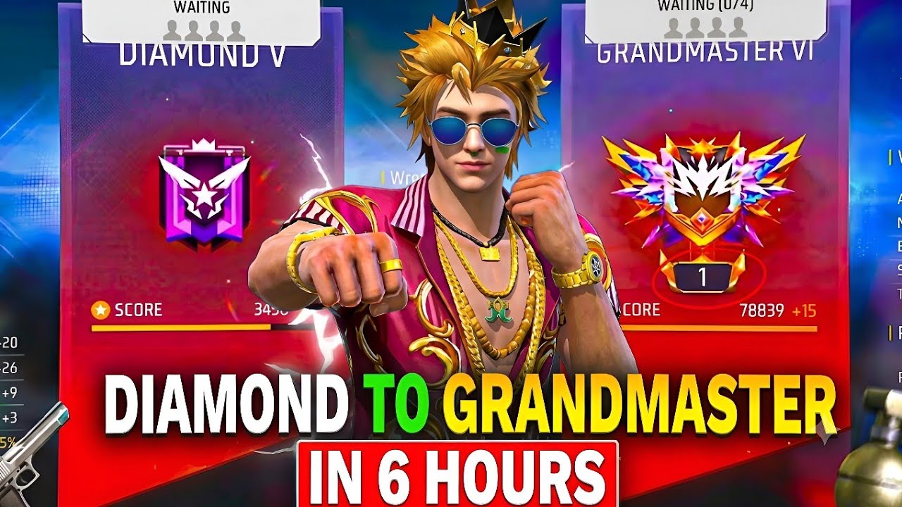 DIAMOND to GRANDMASTER in 6 HOURS?! 😱 | telugu Free Fire