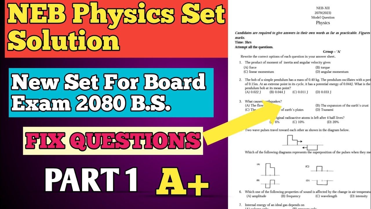 Class 12 Physics New Model Set NEB 2079/ 2023 Solution| NEB BOARD EXAM 2080 B.S.