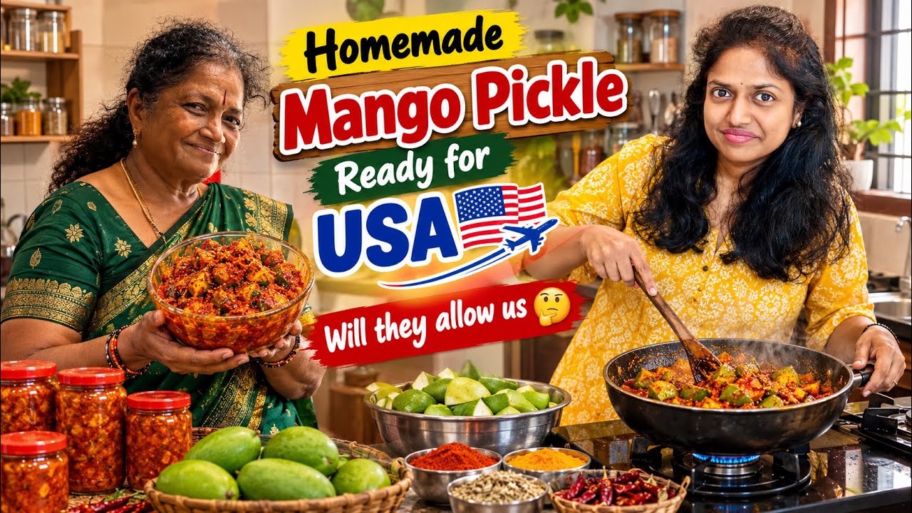 Day in my Life in Chennai House with spicy homemade Mango pickles & Podis for USA 🇺🇸Family Traveler 