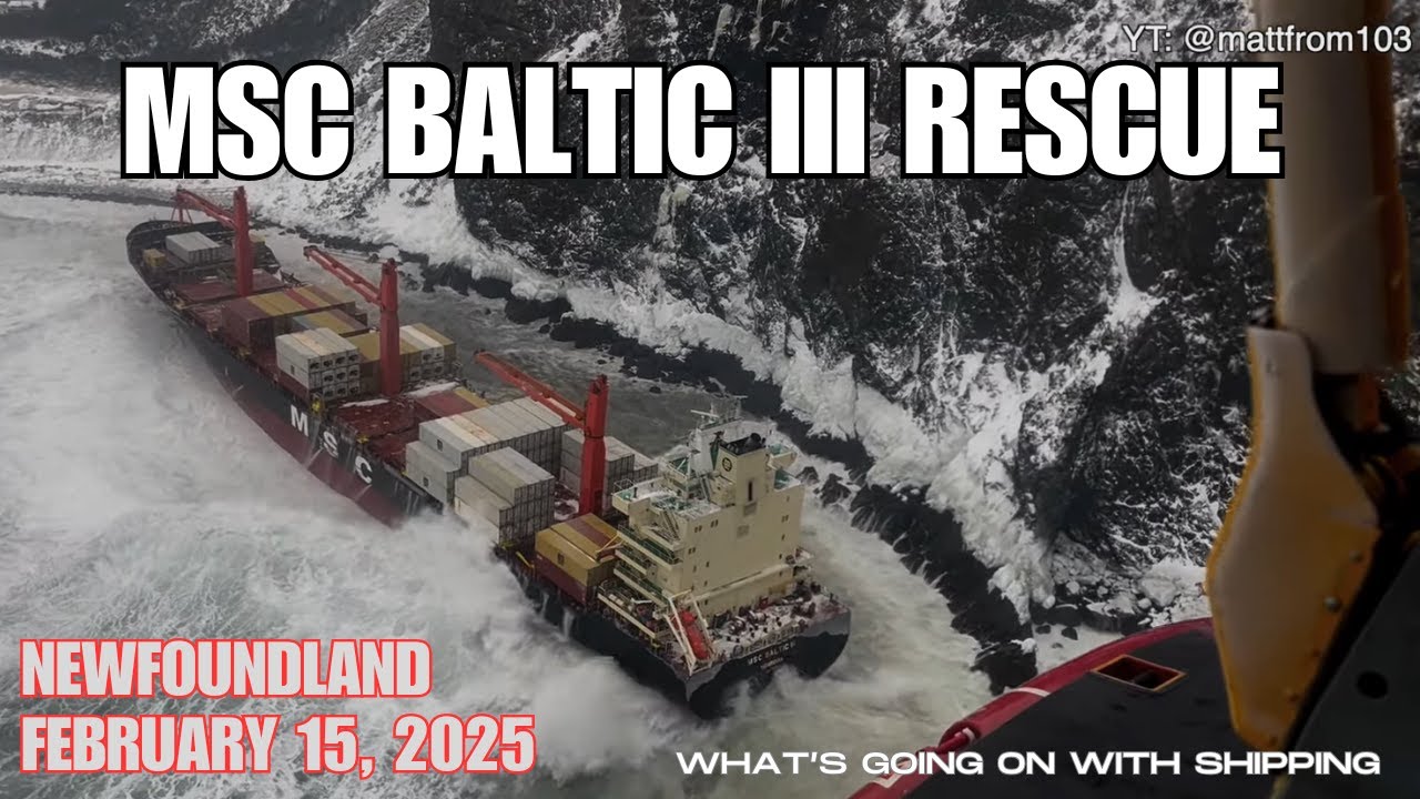 MSC Baltic III's 20 Mariners Rescued by Royal Canadian Air Force CH-149 Cormorants