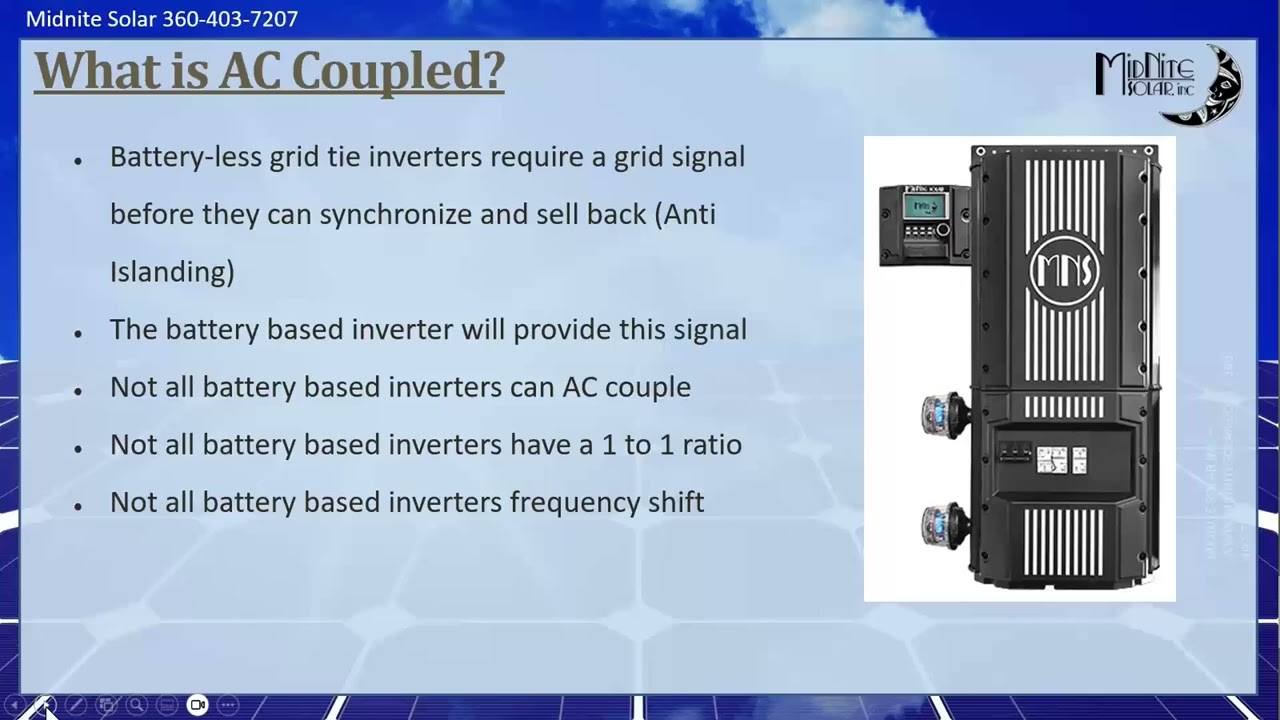 AC Coupling featuring the Midnite Solar Rosie 7048 inverter