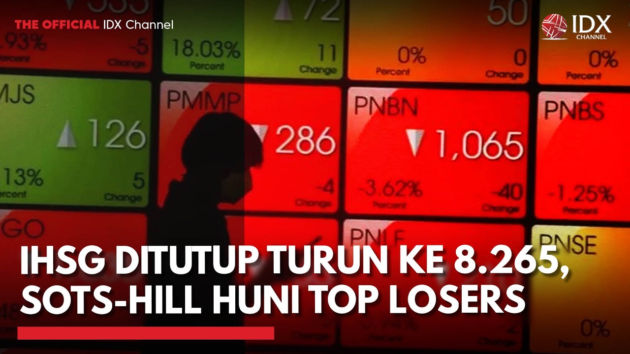 IHSG Ditutup Turun ke 8.265, SOTS-HILL Huni Top Losers | 2ND SESSION CLOSING