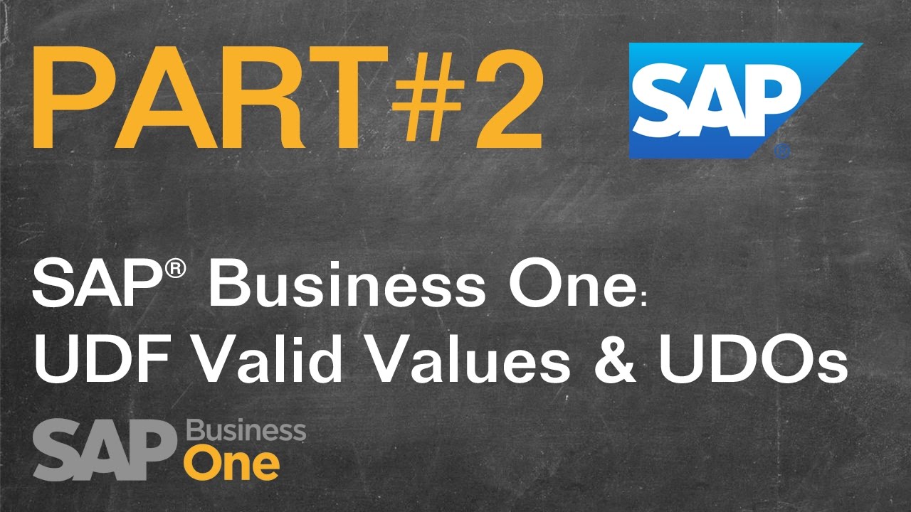 UDF Valid Values & UDOs - Part#2 - SAP® Business One