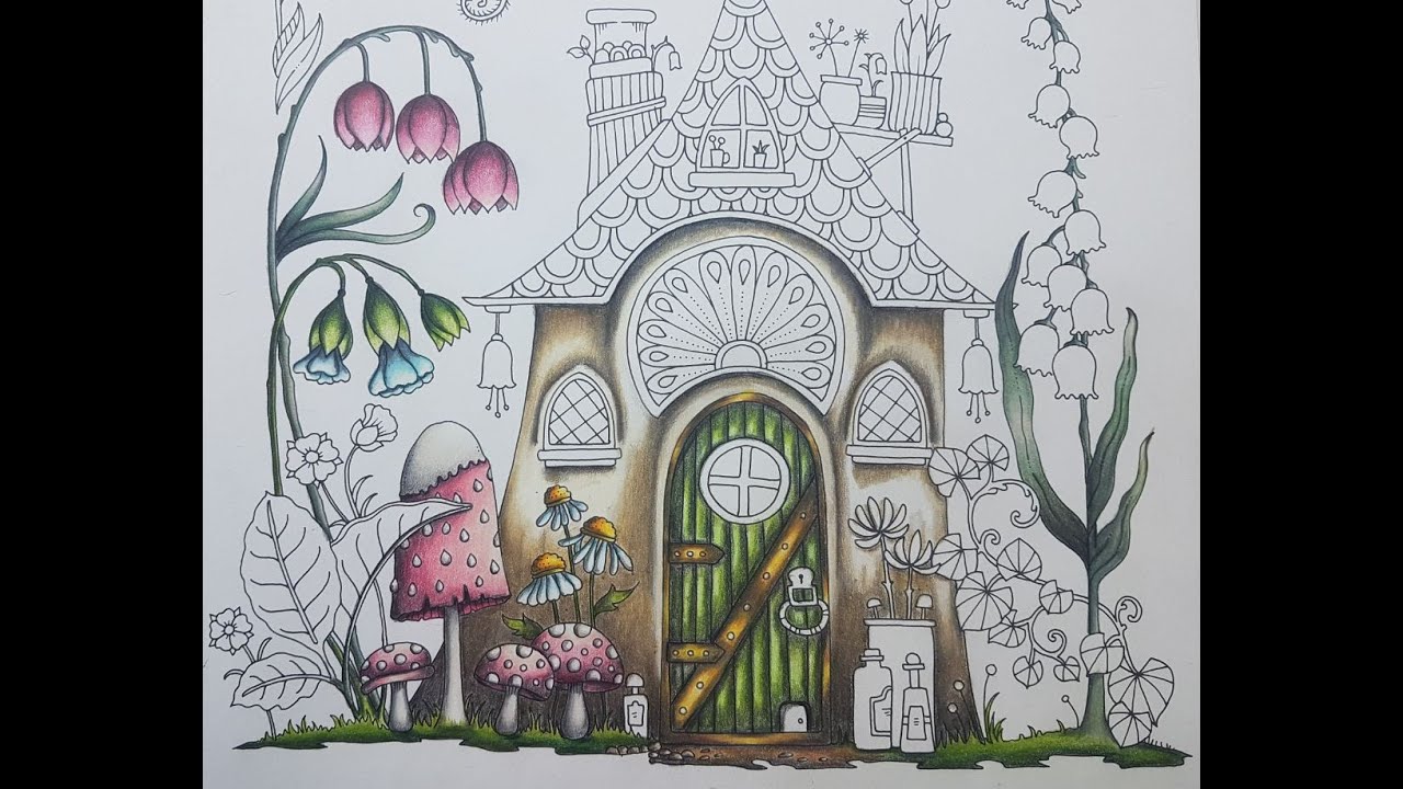 Coloring Page tutorial | Fairy House | World of flowers by Johanna Basford | Part 1
