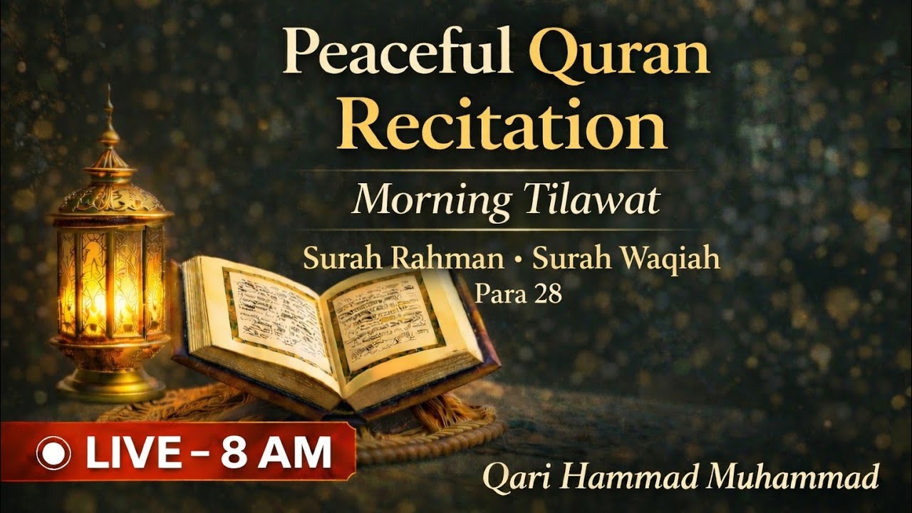 🔴Live Peaceful Quran Recitation | Surah Rahman, Surah Waqiah & Para 29 | Morning Tilawat