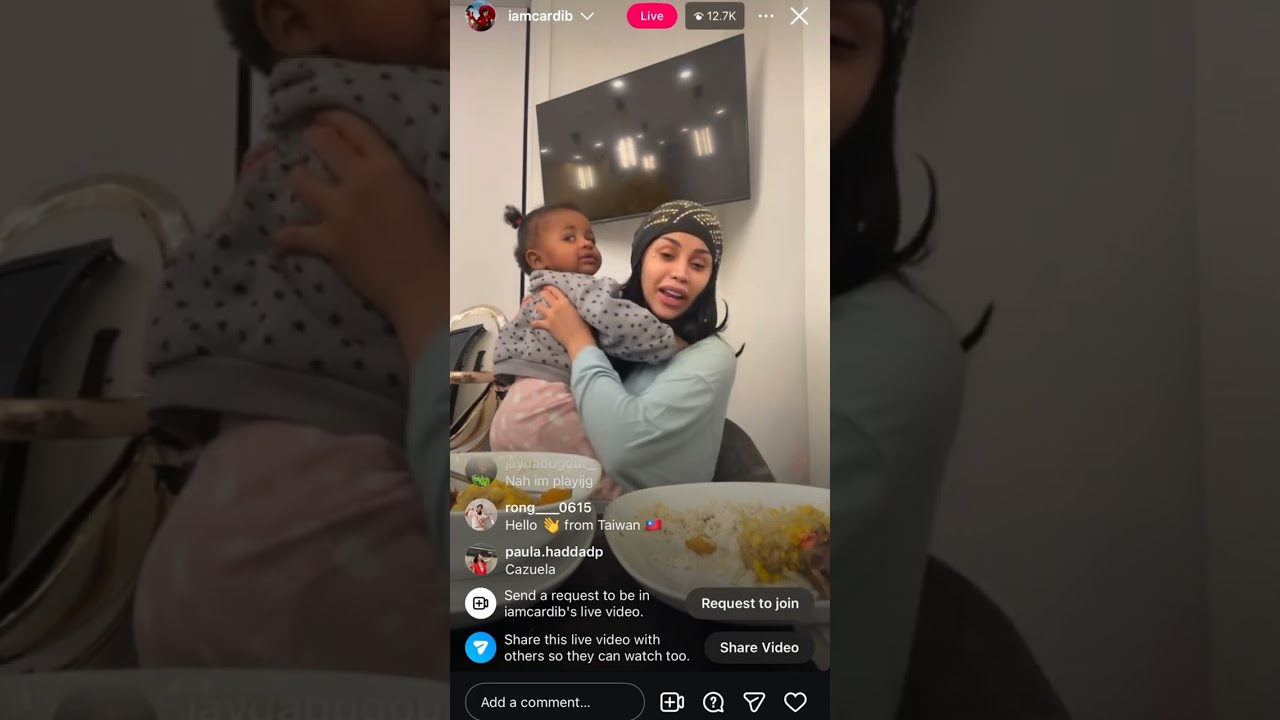 Cardi & baby Blossom live