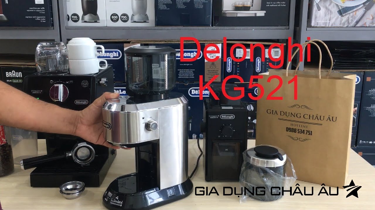 Hướng dẫn sử dụng máy xay hạt cà phê Delonghi Kg521.M - Coffee bean grinder Delonghi KG521 M
