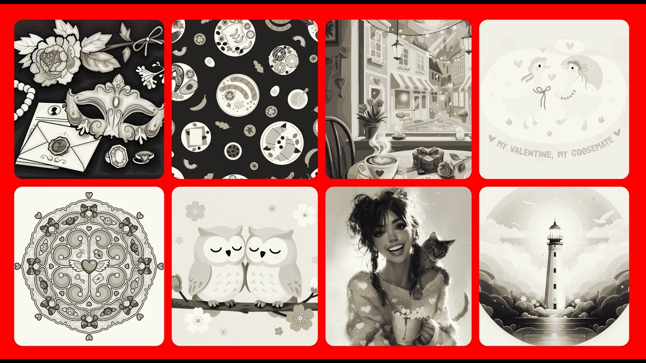Color by Number Cozy Valentine Art Pictured Collage Hey Color app #RelaxMindGames #colorbynumber