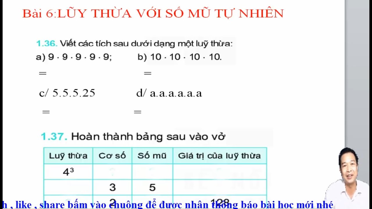 Toán 6 - Kết nối tri thức - Bài 6 Lũy thừa với số mũ thự nhiên