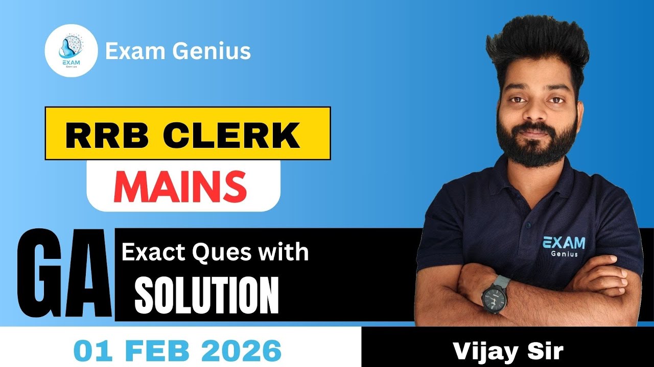 RRB clerk Mains GA Ques 2025 | Exact General Awareness Questions with Solution | 1 FEB | Exam Genius