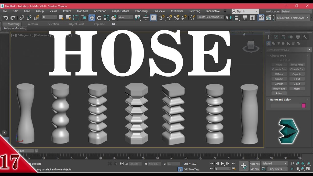 #17 || HOSE || 3DS MAX FULL MODELING TUTORIAL IN HINDI ||