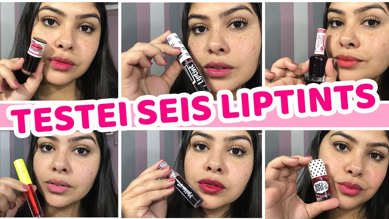 QUAL O MELHOR LIP TINT?TESTEI SEIS MARCAS! ZANPHY, BOCA ROSA, MAHAV, DNA E MUITO MAIS!