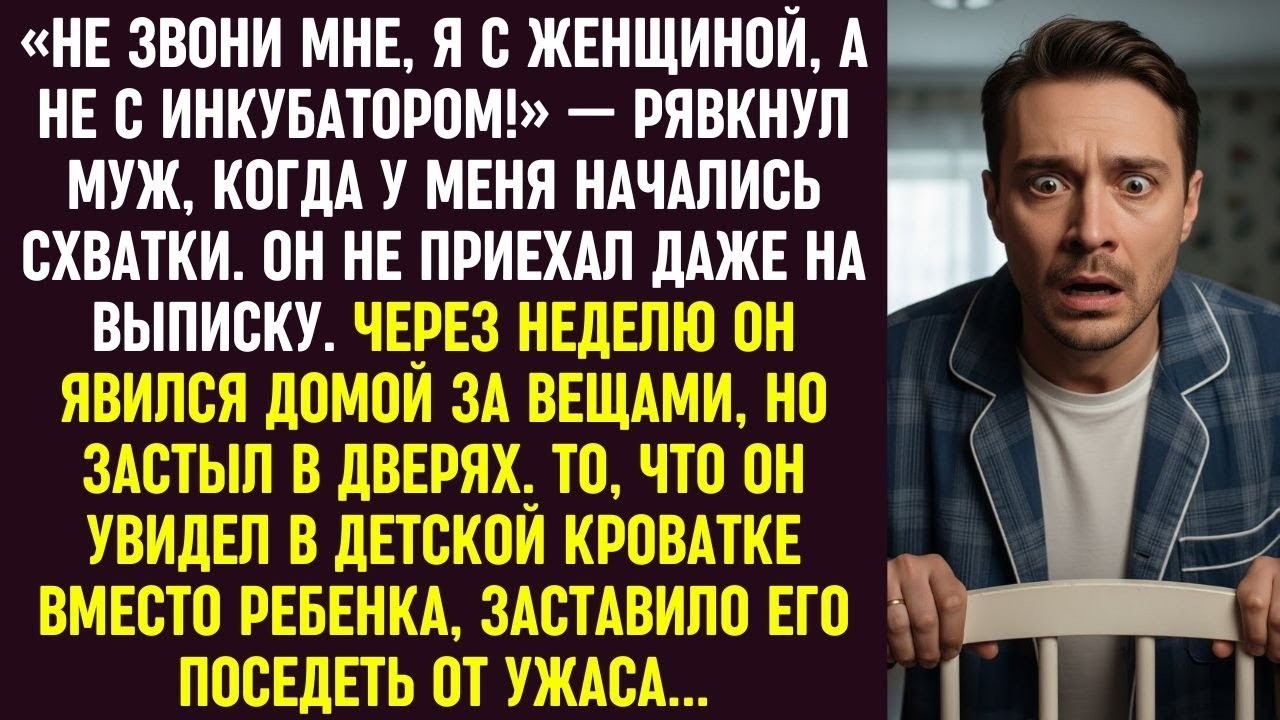 Муж не приехал на роды и выписку. Через неделю он увидел в детской кроватке нечто и поседел...