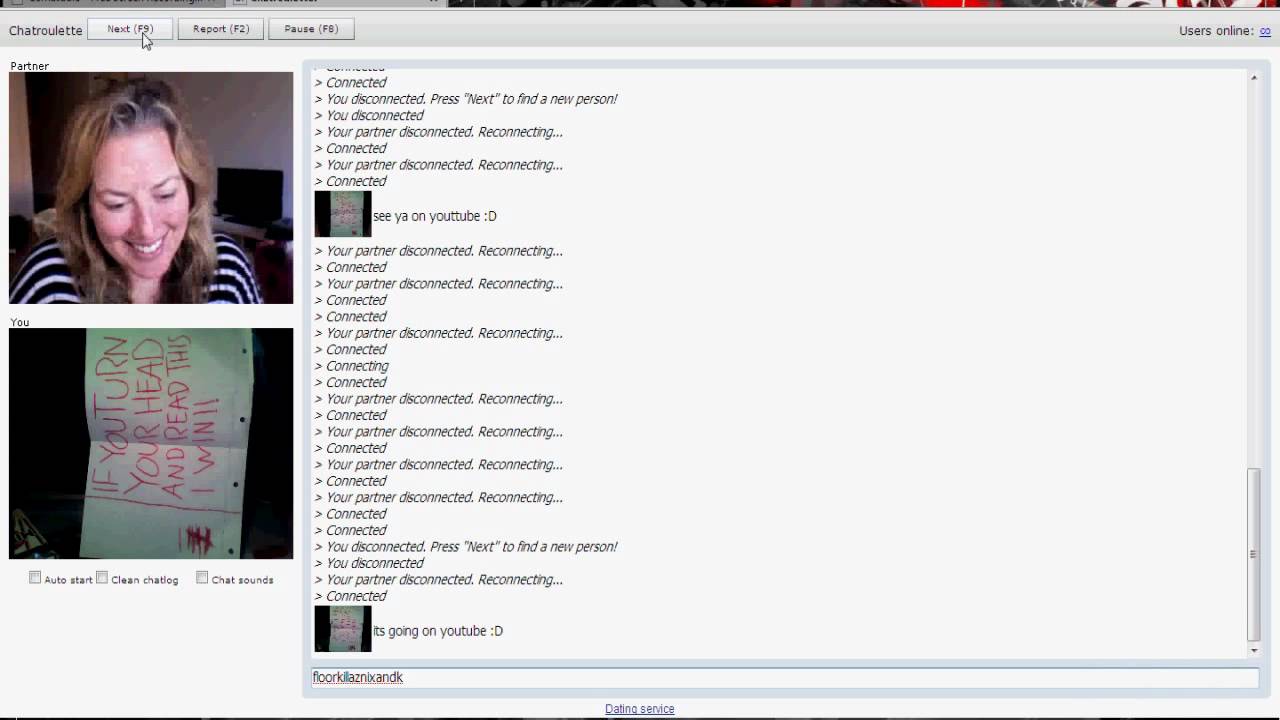 Chatroulette prank | if you turn you head and read this I WIN!