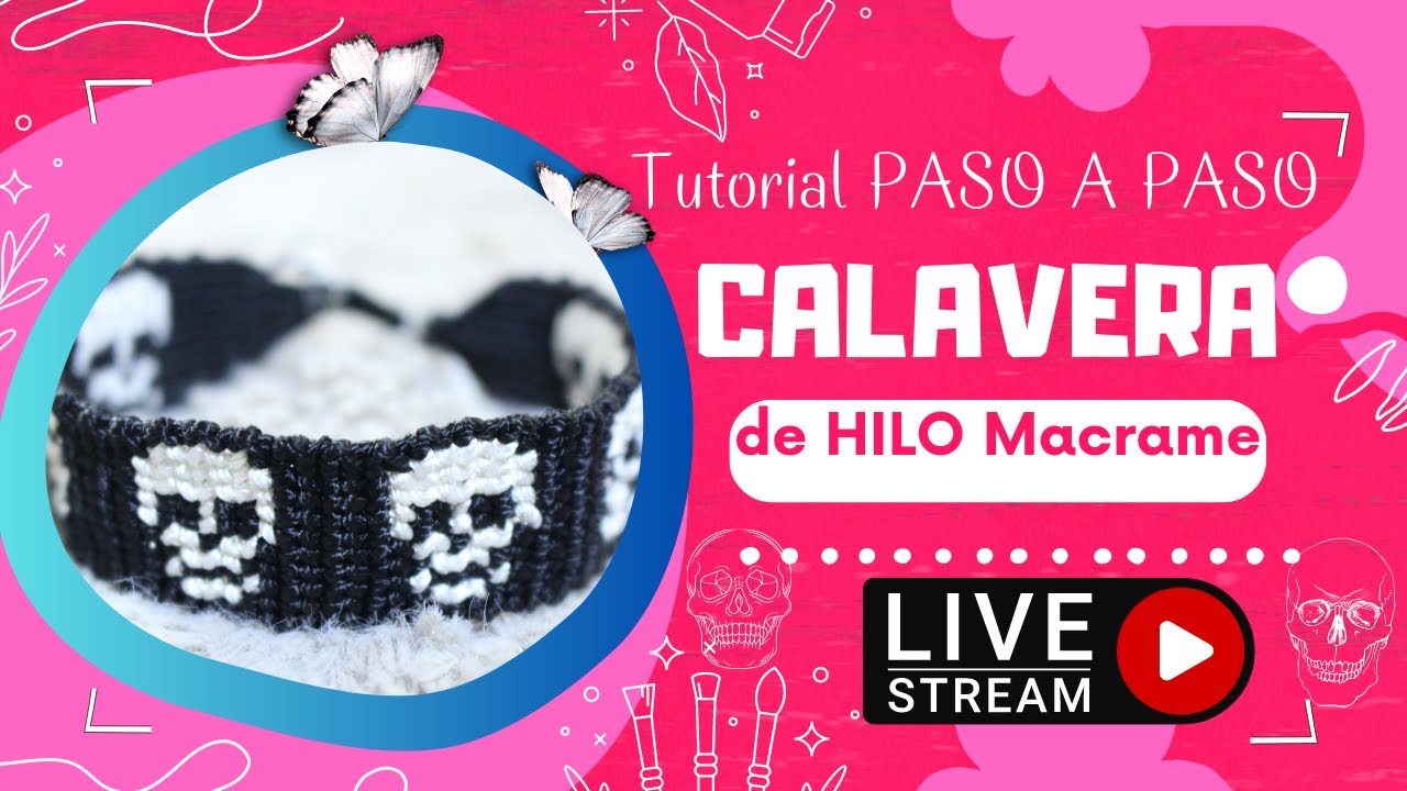Pulsera de hilo de una CALAVERA FACIL DE HACER | ENVIVO 🔴