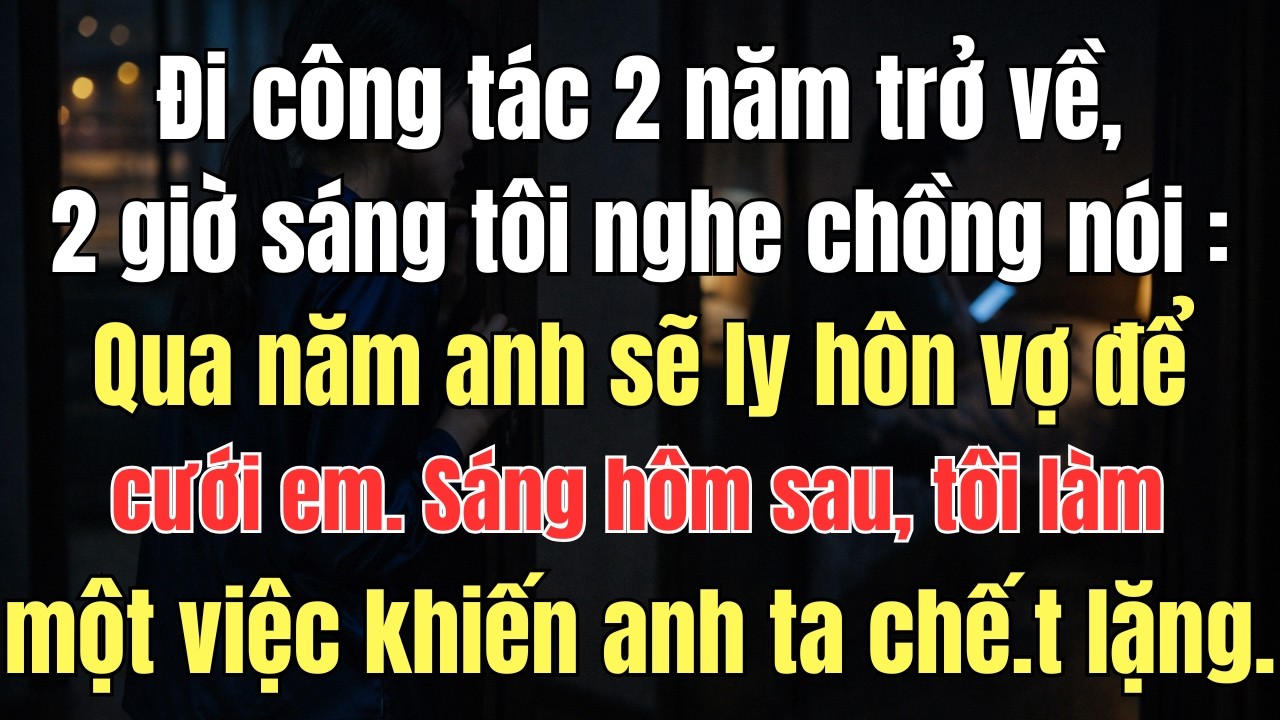 Đi công tác 2 năm trở về, 2 giờ sáng tôi nghe chồng nói qua năm anh sẽ ly hôn để cưới em  Sáng hôm s