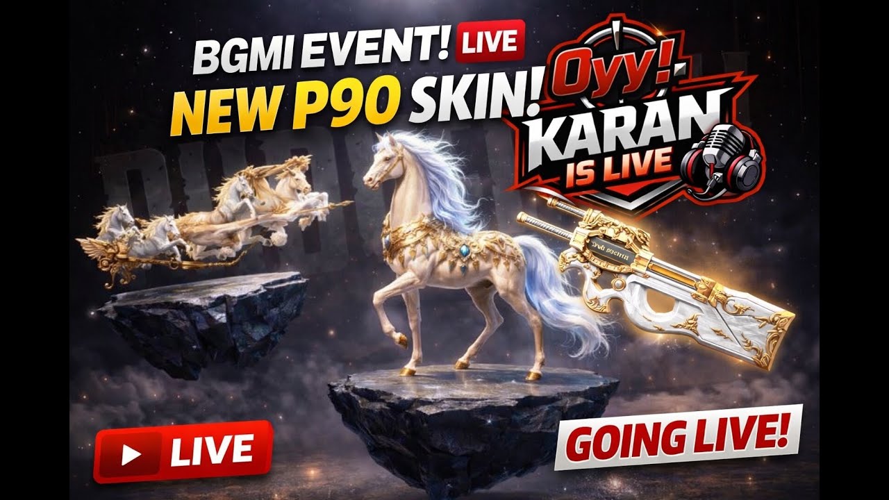 New P90 Pegasus LV.7 Skin 😱 Horse Spin Event | BGMI Live Gameplay 🔴