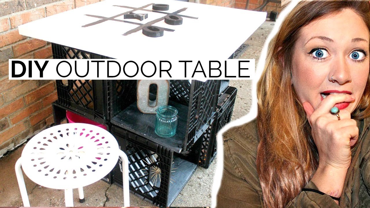 DIY OUTDOOR TABLE AND TIC TAC TOE TABLE USING MILK CRATES | Perfect for Summer Toys! | Laci Jane