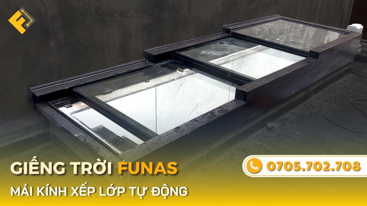 Giếng Trời Tự Động Thông Minh Xếp Lớp Dạng Trượt ✅ Funas