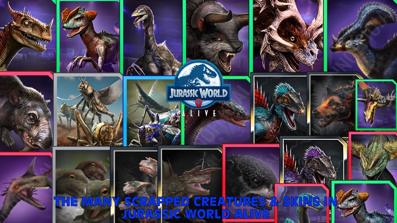 The Many Scrapped Creatures & Skins In Jurassic World Alive