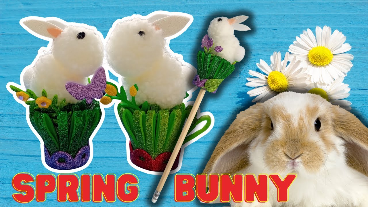 Wool Bunny | Can You Make This Bunny In 10 Minutes? | Spring | Pencil Decoration Tutorial EVA foam