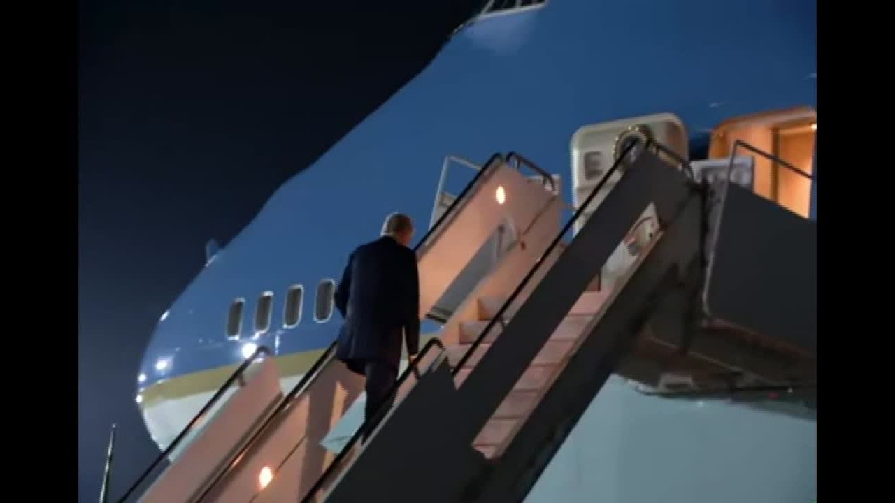 RAW: President Trump leaves Egypt after peace deal, heads back to US