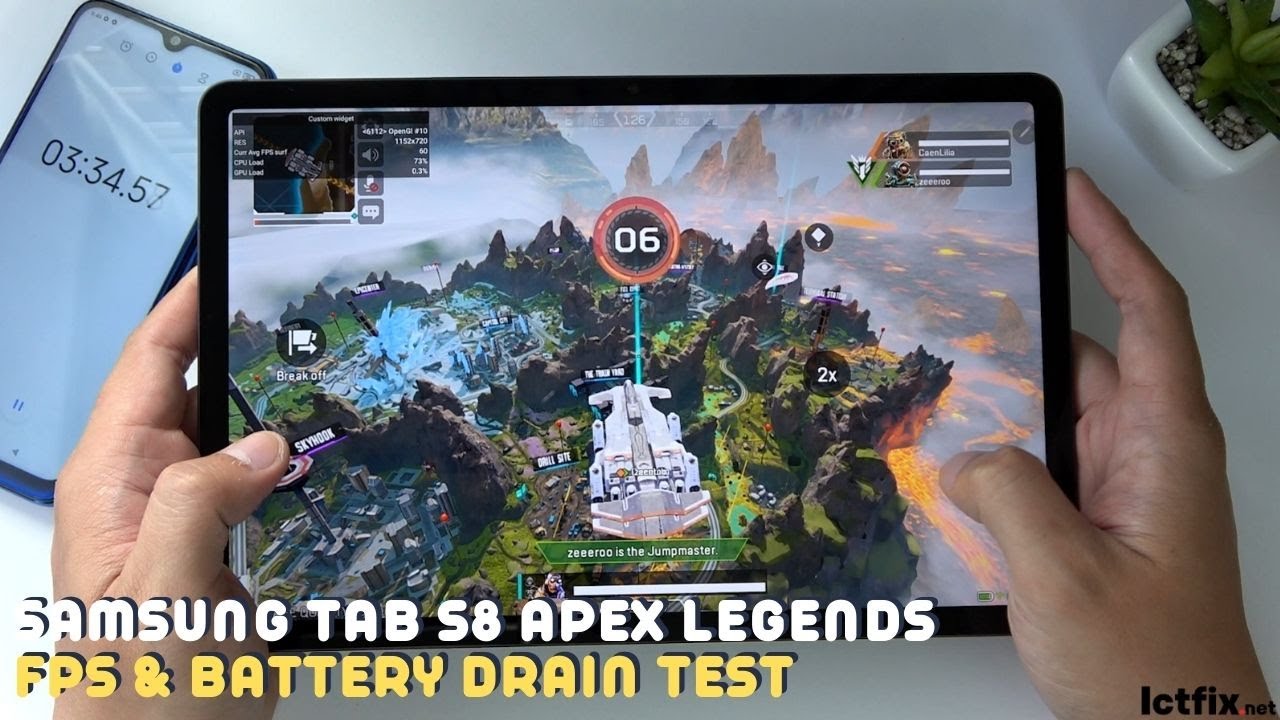 Samsung Galaxy Tab S8 Apex Legends Gaming test Max Setting | Snapdragon 8 Gen 1, 120Hz Display
