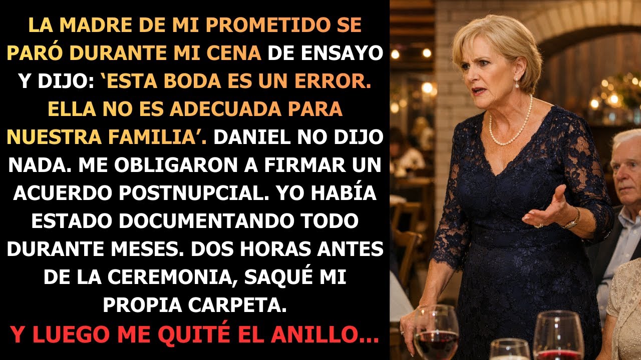 En Mi Cena de Ensayo, La Madre de Mi Prometido Se Paró y Dijo  'Esta Boda Es Un ERROR…