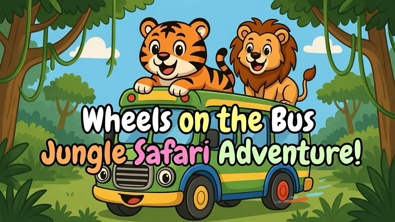 Wheels on the Bus Jungle Safari | Wild Animals and Animal Sounds | Nursery Rhymes & Kids Songs