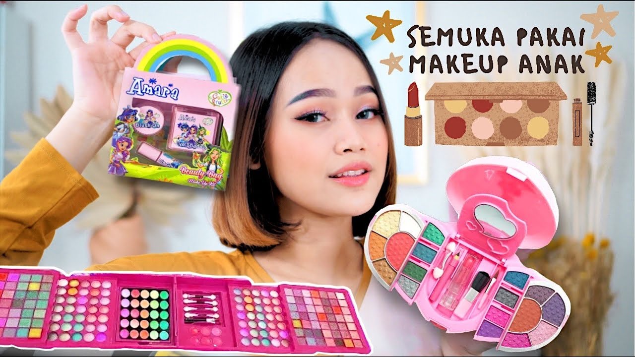 SATU MUKA PAKAI MAKEUP ANAK KECIL, NGIDAM BORONG MAKEUP ANAK TERNYATA LENGKAP BANGET!