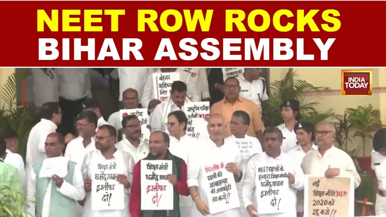 Bihar Opposition Protests in Assembly, Demands Dharmendra Pradhan's Resignation Over NEET Row