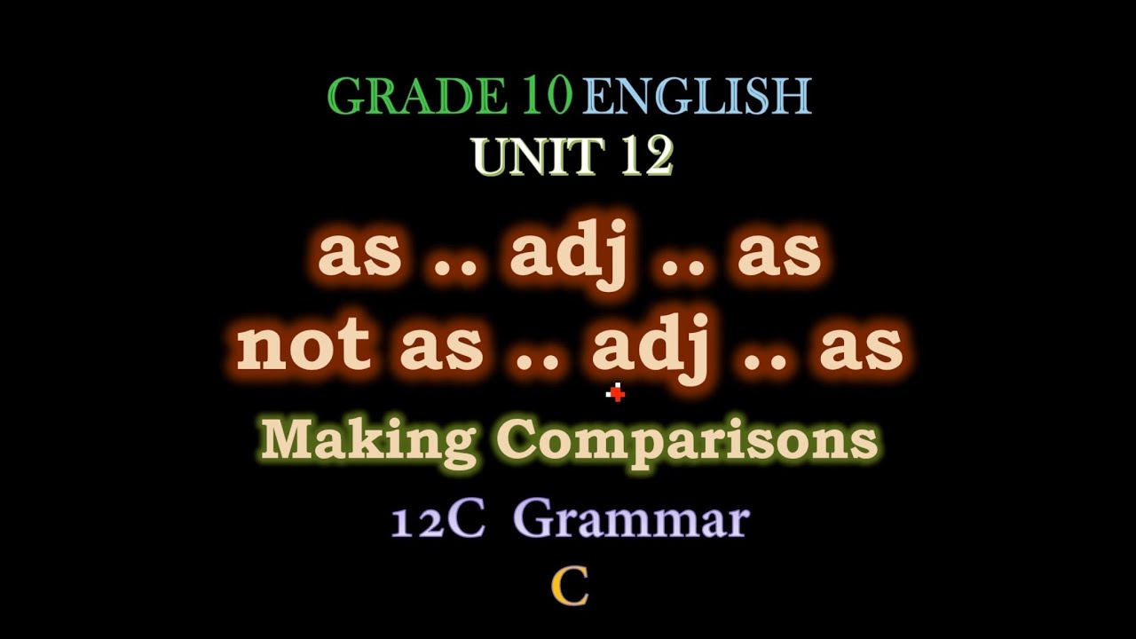 as...as and not as ... as( Making Comparisons), Grade 10 English Unit 12