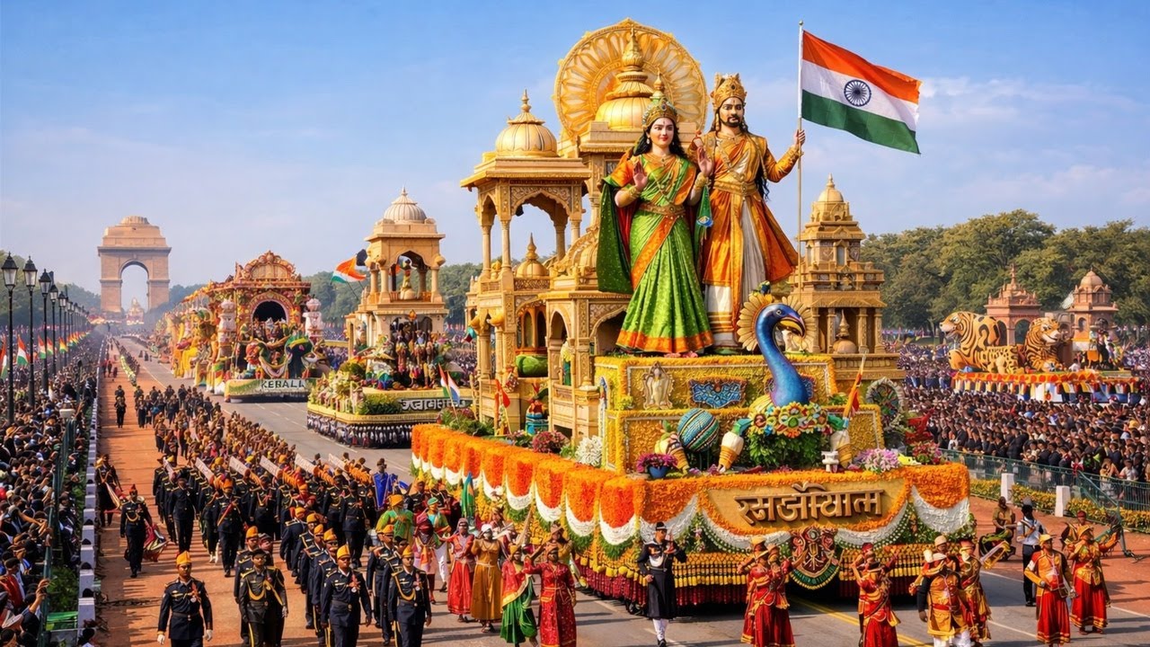 Republic Day parade in New Delhi, India – A spectacular cultural float procession.