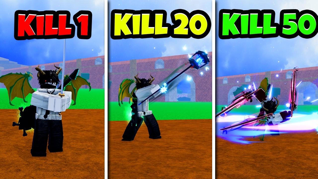 Every Kill Upgrades My Sword in Blox Fruits