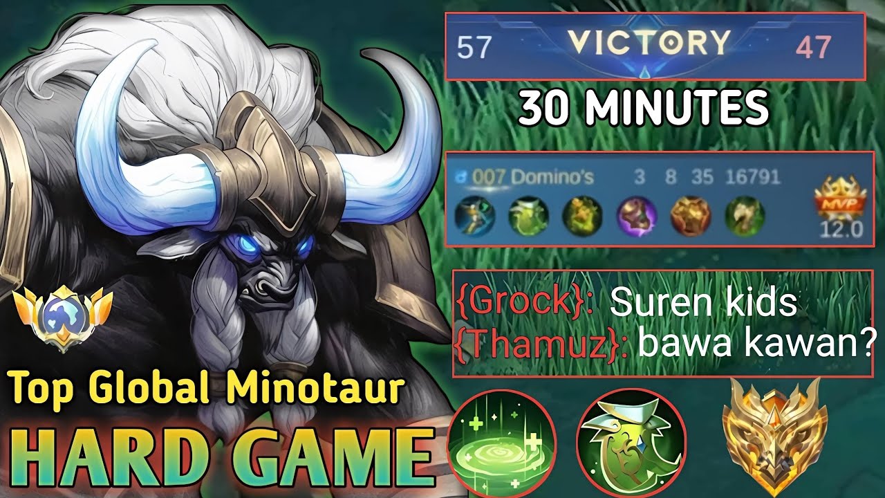 30 Minutes! A Very Tense Battle! Minotaur Carry Team MVP Plays! - Build Top 1 Global Minotaur ~ MLBB