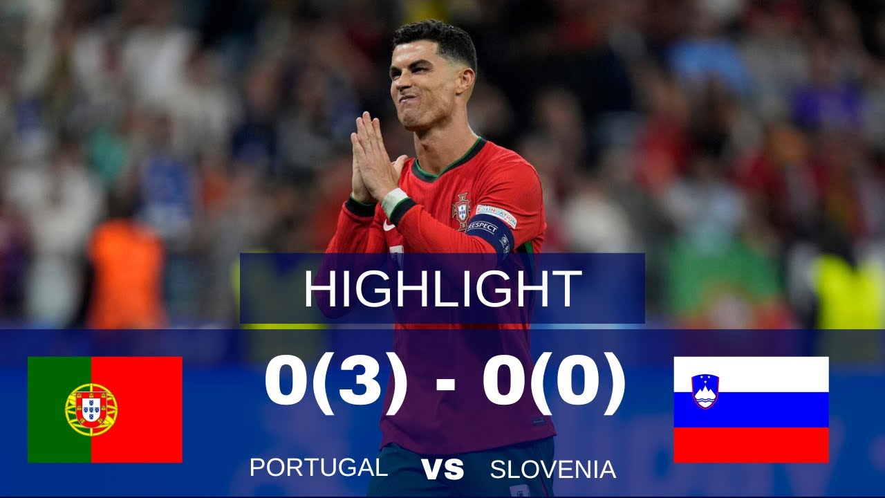 PORTUGAL VS SLOVAKIA 0(3)-0(0) - highlights and penalty - ronaldo cry
