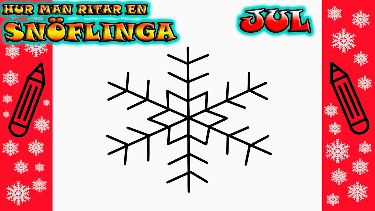 JULTECKNINGAR | Hur man ritar EN SNÖFLINGA | Rita Det Själv | Lär dig att rita enkelt