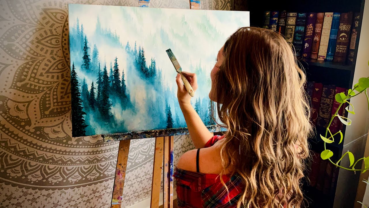 Painting a Misty Forest Landscape