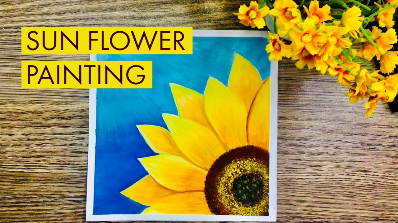 Easy Sunflower Painting for Beginners using Poster Colors | STEP BY STEP