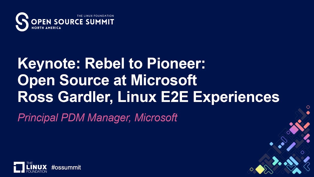 Keynote: Rebel to Pioneer: Open Source at Microsoft - Ross Gardler